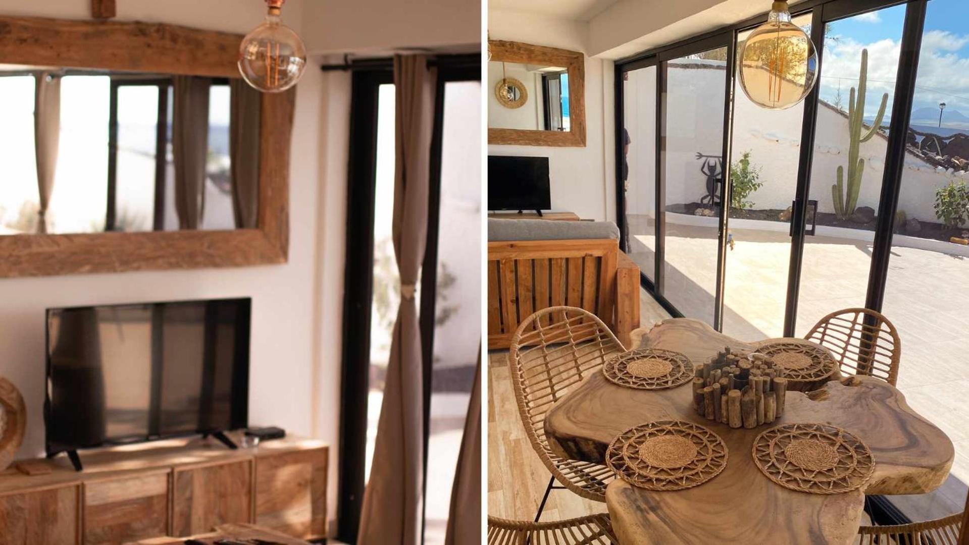 Bungalow Allende Famara Con Piscina Privada Y Ac Bagian luar foto